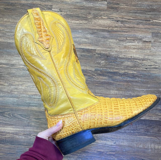 Portillo Salvaje Yellow Alligator Cowboy Boot - 7