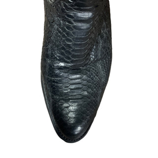 black leather python cowboy boot