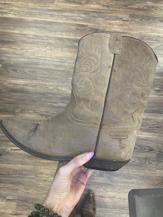 Ladies Suede Tan Ranchero Cowboy Boot (10)