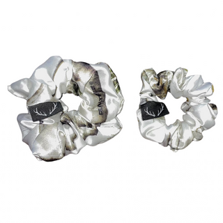 Satin white camouflage Scrunchie