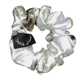 Satin white camouflage Scrunchie