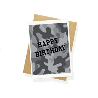 Happy Birthday Card (grey camo)