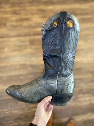 Ladies Boulet Cowboy Boot - Grey & Black (8)