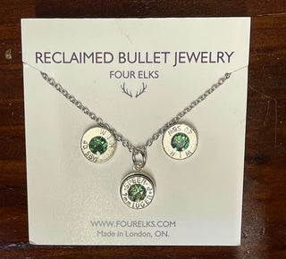 Bullet Studs & Necklace Birthstone Set