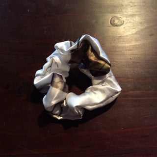 Satin white camouflage Scrunchie