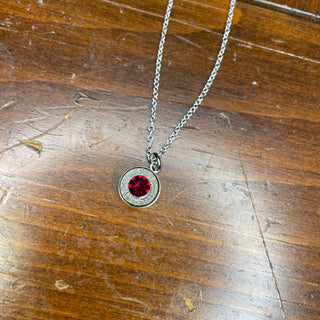 Silver Bullet Birthstone Necklace (wit Swarovski Crystal)