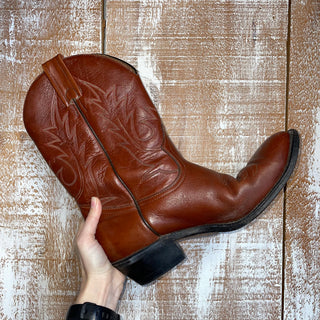 Ladies Saddle Brown Boulet Cowboy boot (9 1/2 E)