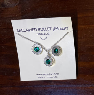 Bullet Studs & Necklace Birthstone Set (with Swarovski Crystals)