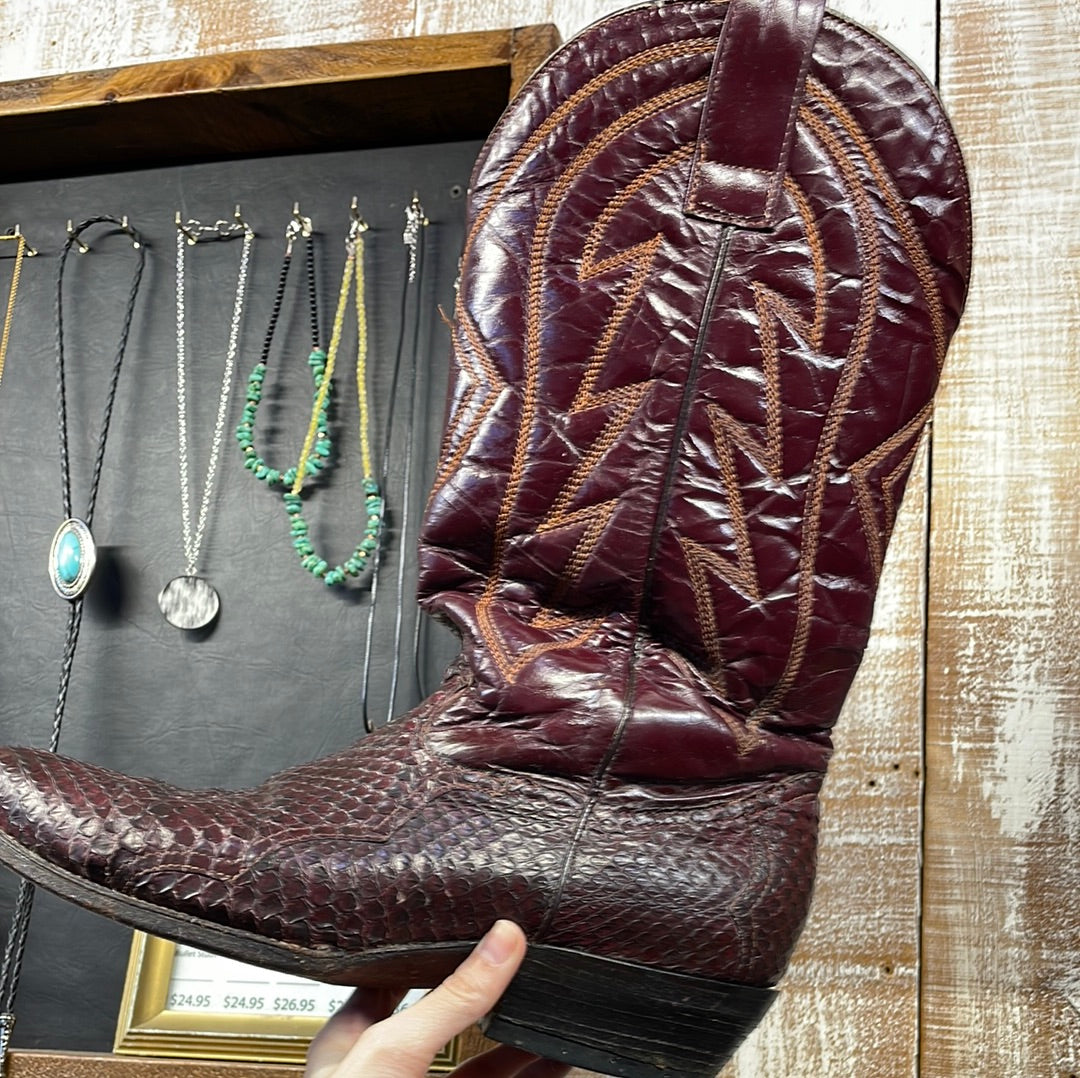 Men's Snake Skin Cowboy Boot – Four Elks - Main Image