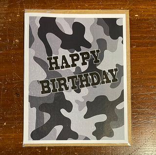 Happy Birthday Card (grey camo)