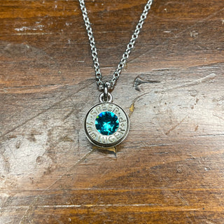 Silver Bullet Birthstone Necklace (wit Swarovski Crystal)
