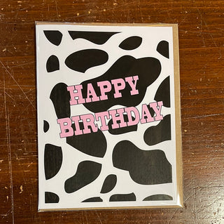 Happy Birthday Card (cow print)