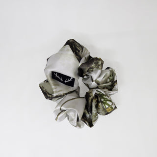 Satin white camouflage Scrunchie